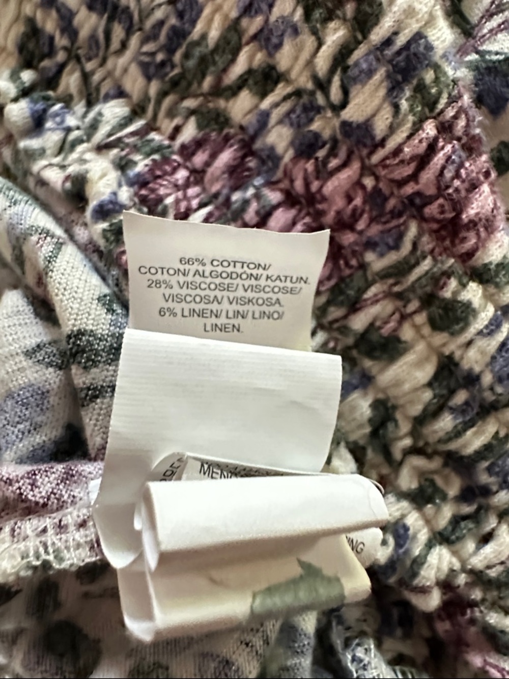 Lucky Brand 2X  Boho style top w/ elastic sheering at waist and tie at neck. - Picture 7 of 7